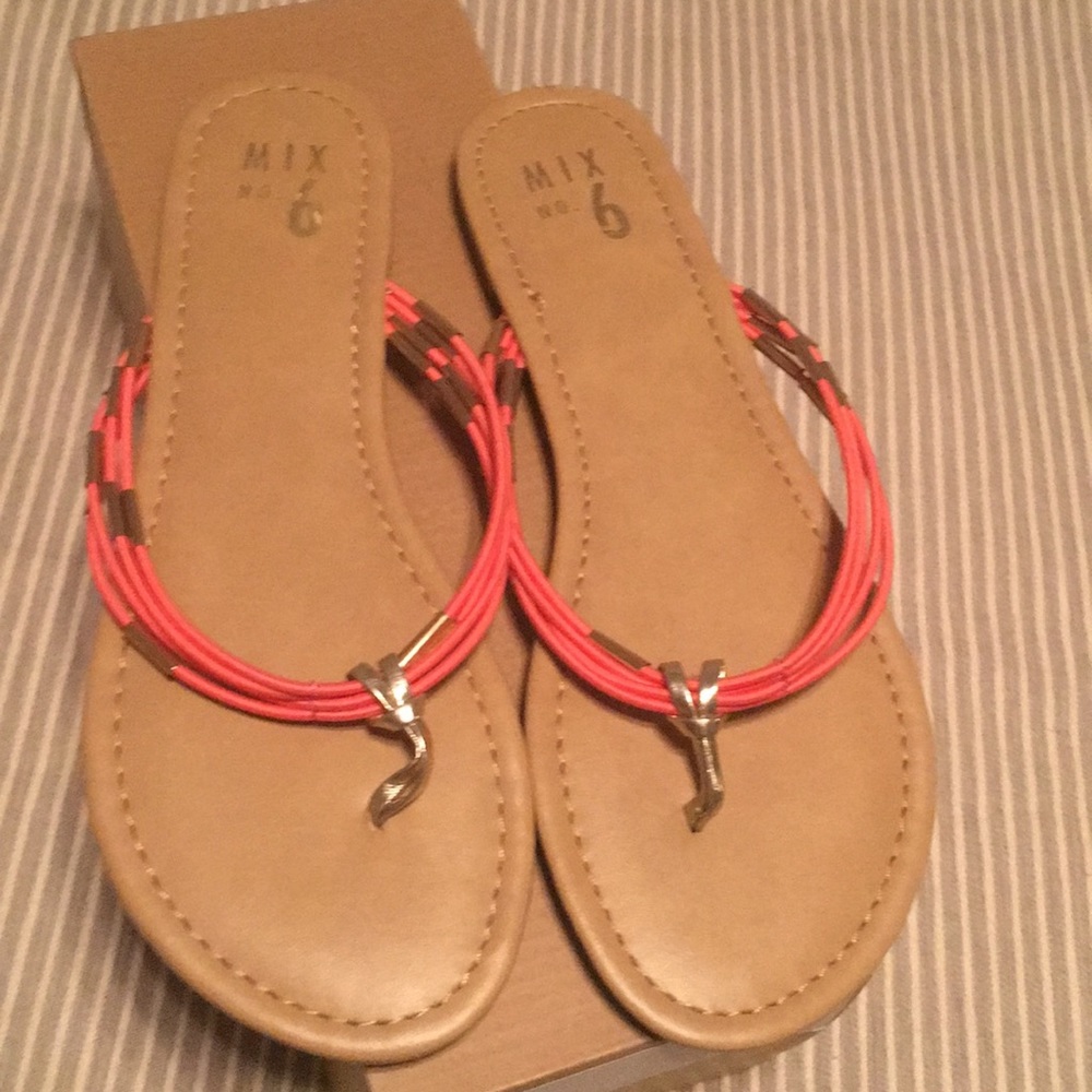 Peach colored sandals